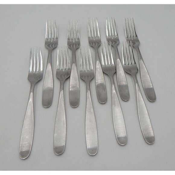 Pfaltzgraff Stainless Satin Delia Dinner Forks 18/0 Flatware 10 Pieces - Picture 1 of 10